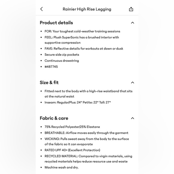 Athleta Rainier Tight 
Dress Blue, Medium - Picture 10 of 10